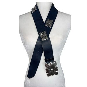 Antoniazzi Firenze Vintage Y2K Phoebe Floral Boho Chunky Statement Leather Belt